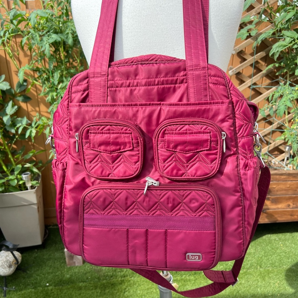 Lug Cranberry puddle jumper overnight bag